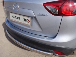 Накладка на задний бампер (лист зеркальный) 1мм Mazda CX-5 (2015-2016) № MAZCX515-21